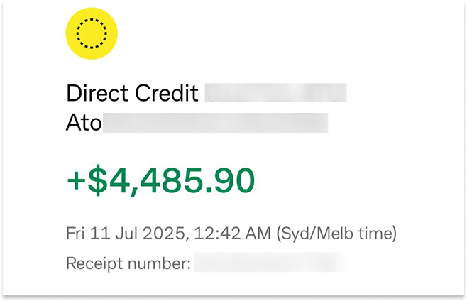 Tax return result Daniela from Argentina $4485 AUD - TuTax